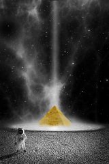 深渊之上科幻电影封面，宇宙星云蓝紫色调，视觉震撼